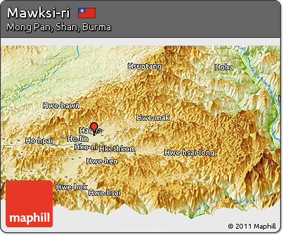 Physical Panoramic Map of Mawksi-ri