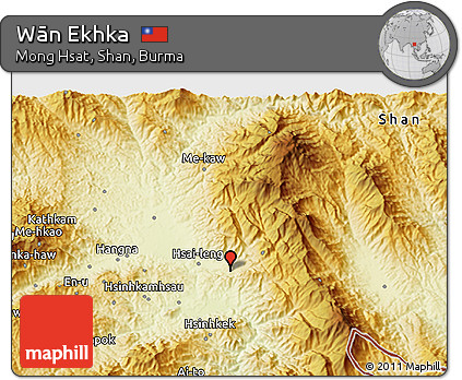 Physical 3D Map of Wān Ekhka