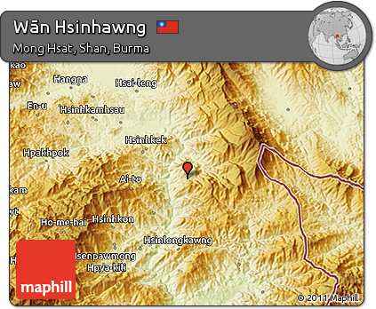 Physical 3D Map of Wān Hsinhawng