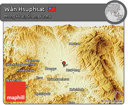 Physical 3D Map of Wān Hsuphsat