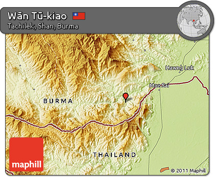 Physical 3D Map of Wān Tū-kiao