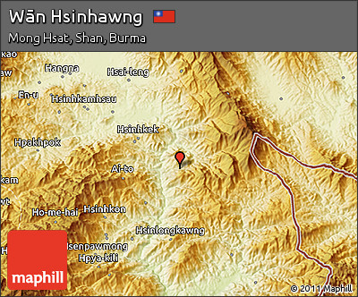 Physical 3D Map of Wān Hsinhawng
