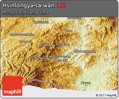 Physical 3D Map of Hsinlongya-sa-wān