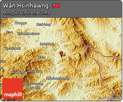 Physical 3D Map of Wān Hsinhawng