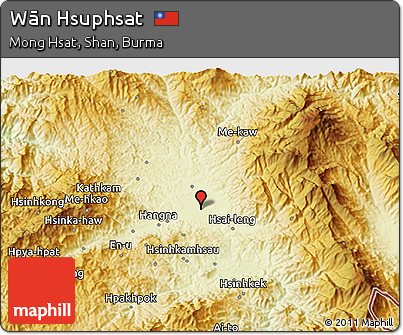 Physical 3D Map of Wān Hsuphsat
