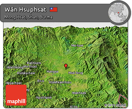 Satellite 3D Map of Wān Hsuphsat