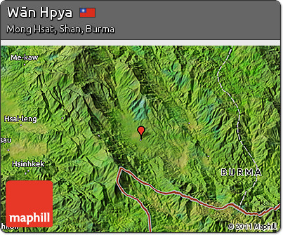 Satellite 3D Map of Wān Hpya
