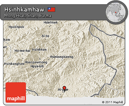 Shaded Relief 3D Map of Hsinhkamhaw