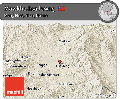 Shaded Relief 3D Map of Mawkha-hsā-lawng