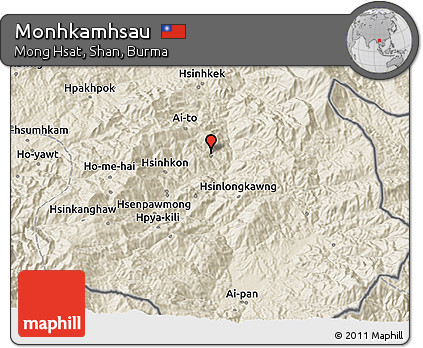 Shaded Relief 3D Map of Monhkamhsau