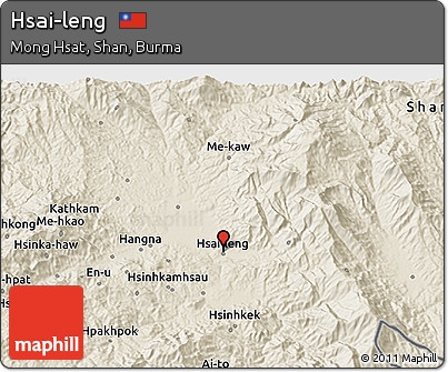 Shaded Relief 3D Map of Hsai-leng