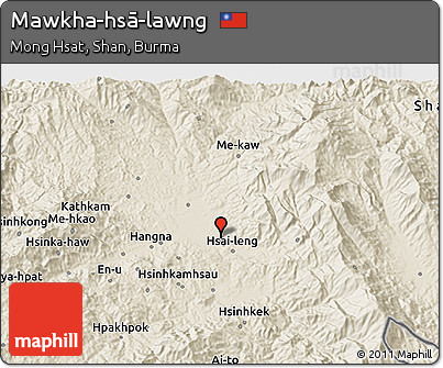 Shaded Relief 3D Map of Mawkha-hsā-lawng