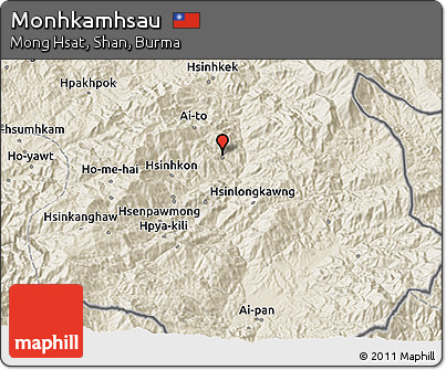 Shaded Relief 3D Map of Monhkamhsau