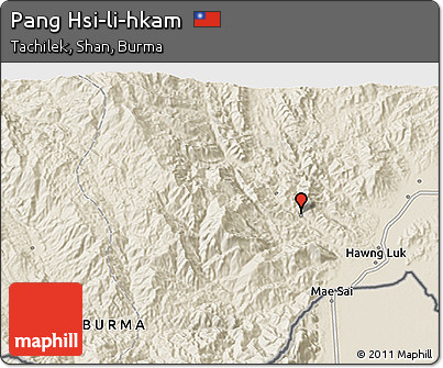 Shaded Relief 3D Map of Pang Hsi-li-hkam