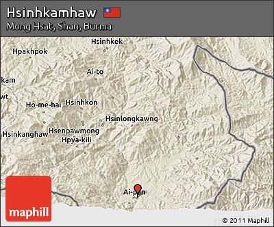 Shaded Relief 3D Map of Hsinhkamhaw