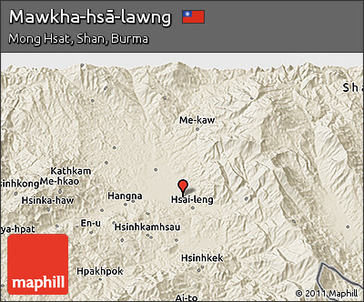 Shaded Relief 3D Map of Mawkha-hsā-lawng