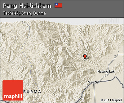 Shaded Relief 3D Map of Pang Hsi-li-hkam