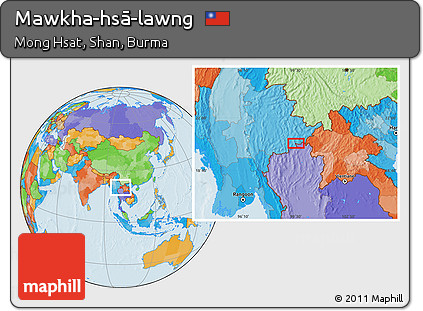 Political Location Map of Mawkha-hsā-lawng