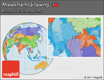 Political Location Map of Mawkha-hsā-lawng