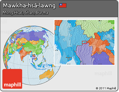 Political Location Map of Mawkha-hsā-lawng