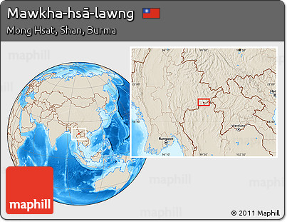 Shaded Relief Location Map of Mawkha-hsā-lawng