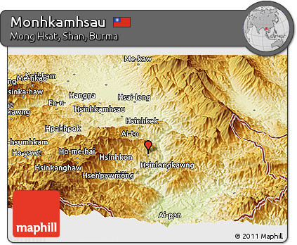 Physical Panoramic Map of Monhkamhsau