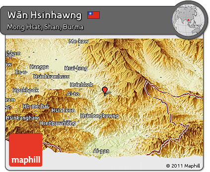 Physical Panoramic Map of Wān Hsinhawng