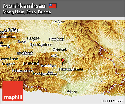 Physical Panoramic Map of Monhkamhsau