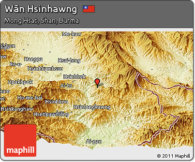 Physical Panoramic Map of Wān Hsinhawng