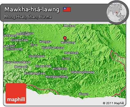 Political Panoramic Map of Mawkha-hsā-lawng