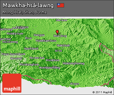 Political Panoramic Map of Mawkha-hsā-lawng