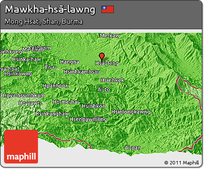 Political Panoramic Map of Mawkha-hsā-lawng