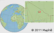 Savanna Style Location Map of the area around 20° 53' 8" N, 0° 46' 30" W
