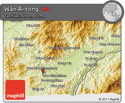 Physical 3D Map of Wān Ai-tong