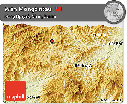 Physical 3D Map of Wān Möngtintau