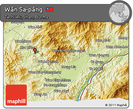 Physical 3D Map of Wān Sa-pāng