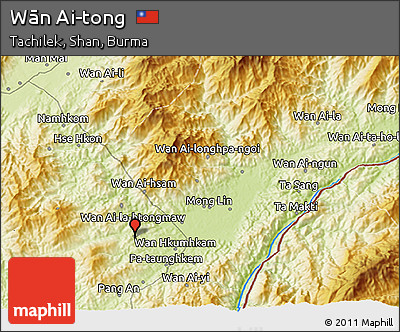 Physical 3D Map of Wān Ai-tong