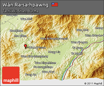 Physical 3D Map of Wān Ra-sa-hpawng