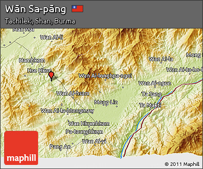 Physical 3D Map of Wān Sa-pāng