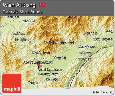 Physical 3D Map of Wān Ai-tong