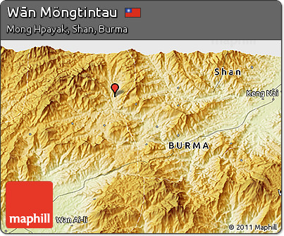 Physical 3D Map of Wān Möngtintau