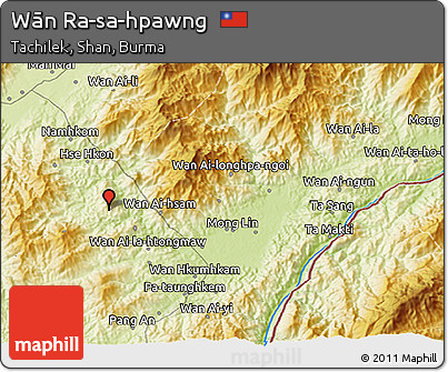 Physical 3D Map of Wān Ra-sa-hpawng