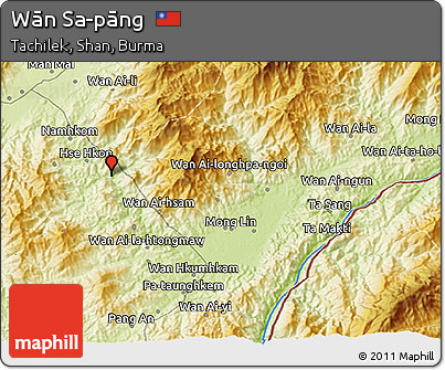 Physical 3D Map of Wān Sa-pāng