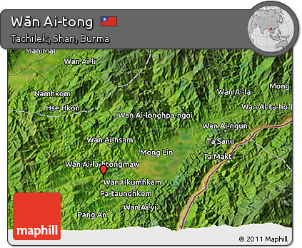 Satellite 3D Map of Wān Ai-tong
