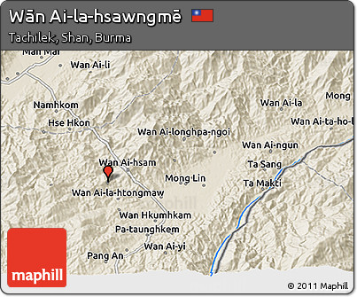 Shaded Relief 3D Map of Wān Ai-la-hsawngmē