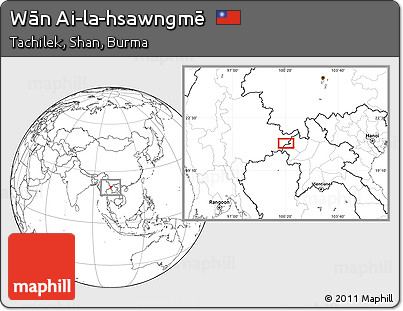 Blank Location Map of Wān Ai-la-hsawngmē