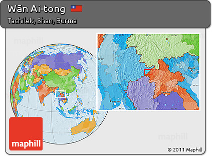 Political Location Map of Wān Ai-tong