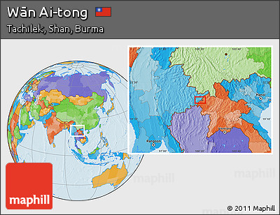 Political Location Map of Wān Ai-tong