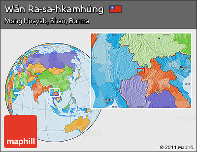 Political Location Map of Wān Ra-sa-hkamhüng