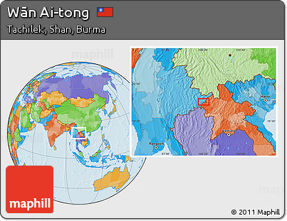 Political Location Map of Wān Ai-tong